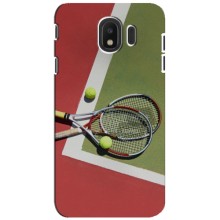 Чехлы с принтом Спортивная тематика для Samsung Galaxy J4 2018, SM-J400F – Ракетки теннис