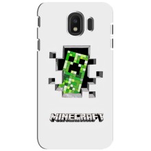 Чохол Майнкрафт на Samsung Galaxy J4 2018, SM-J400F (AlphaPrint) Minecraft (кріпер Майнкрафт)