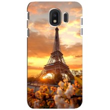 Чехол Эйфелева Башня для Samsung Galaxy J4 2018, SM-J400F - (AlphaPrint) (Солнечная башня)