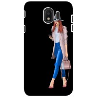 Чехол с картинкой Модные Девчонки Samsung Galaxy J4 2018, SM-J400F (Девушка со смартфоном)