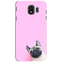 Бампер для Samsung Galaxy J4 2018, SM-J400F с картинкой "Песики" (Собака на розовом)