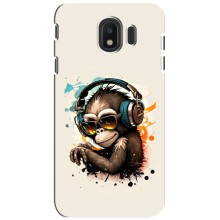 Чохол з Мавпами Samsung Galaxy J4 2018, SM-J400F - (AlphaPrint) (Макака в навушниках)