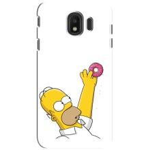 Чехол с Симпсонами для Samsung Galaxy J4 2018, SM-J400F (VPrint) (Гомер с пончиком)
