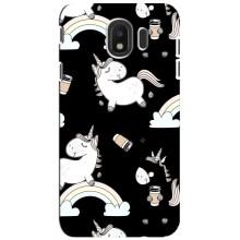 Чехол Unicorn на Samsung Galaxy J4 2018, SM-J400F (Единорог с кофе)