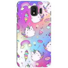 Чехол Unicorn на Samsung Galaxy J4 2018, SM-J400F (Радуга и Единорог)