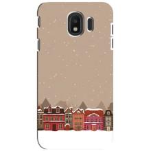 Новогодние, Праздничные Чехлы для Samsung Galaxy J4 2018, SM-J400F - 2024 год (Зимний город)