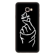 Чехлы (Знак сердечка) на Samsung Galaxy J4+, J4 Plus, J415 – Сердце на черном