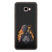 Силиконовый чехол с картинкой "Герой Pubg" на Samsung Galaxy J4+, J4 Plus, J415 – В огне