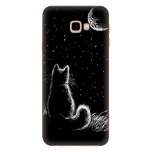 Чехол с принтом для Samsung Galaxy J4+, J4 Plus, J415 (AlphaPrint) Модные коты – Котик и луна