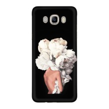 Чехлы (ART) Цветы на Samsung Galaxy J5 2016 / J510 / J5108 (VPrint) (Белые цветы)