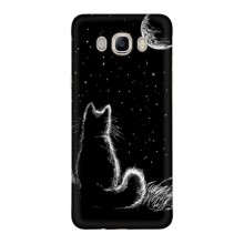 Чехол с принтом для Samsung Galaxy J5 2016 / J510 / J5108 (AlphaPrint) Модные коты – Котик и луна