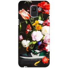 Брендновые Чехлы для Samsung Galaxy J6 2018, J600F - (PREMIUMPrint) – Nike цветы