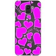 Чехлы для любимой на Самсунґ Дж6 2018 (VPrint) (Pink hearts)