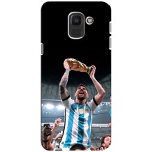 Чехлы Лео Месси Аргентина для Samsung Galaxy J6 2018, J600F (Счастливый Месси)