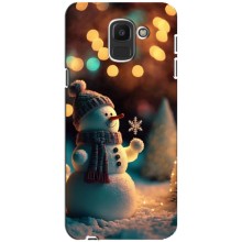 Чехлы на Новый Год Samsung Galaxy J6 2018, J600F (Снеговик праздничный)
