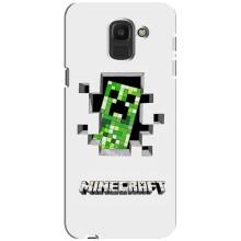 Чохол Майнкрафт на Samsung Galaxy J6 2018, J600F (AlphaPrint) Minecraft (кріпер Майнкрафт)