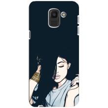 Чохол з друком для Samsung Galaxy J6 2018, J600F - (Мода) (AlphaPrint) (Гарна дівчина)