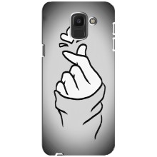 Чехол с принтом для Samsung Galaxy J6 2018, J600F (AlphaPrint - Знак сердечка) – Значок Love