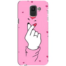 Чехол с принтом для Samsung Galaxy J6 2018, J600F (AlphaPrint - Знак сердечка) – Знак Love