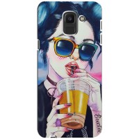 Чехол с картинкой Модные Девчонки Samsung Galaxy J6 2018, J600F (Девушка с коктейлем)