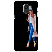 Чехол с картинкой Модные Девчонки Samsung Galaxy J6 2018, J600F (Девушка со смартфоном)