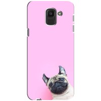 Бампер для Samsung Galaxy J6 2018, J600F с картинкой "Песики" (Собака на розовом)