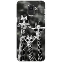 Силіконовий чохол з КАРТИНКАМИ літо для Samsung Galaxy J6 2018, J600F (AlphaPrint) (Жирафи в окулярах)