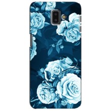 Чехлы (ART) Цветы на Samsung Galaxy J6 Plus, J6 Plus, J610 (VPrint) (Голубые Бутоны)