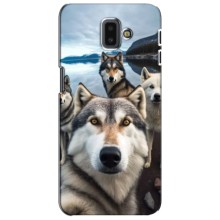 Чехол с Хаски для Samsung Galaxy J6 Plus, J6 Plus, J610 - (AlphaPrint) (Селфи ХАски)