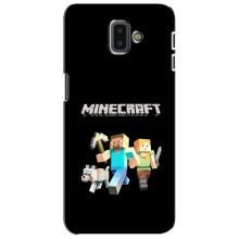 Чехол Майнкрафт на Samsung Galaxy J6 Plus, J6 Plus, J610 (AlphaPrint) Minecraft (герои Minecraft)