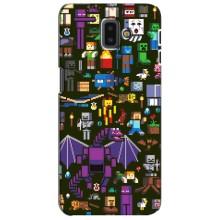 Чехол Майнкрафт на Samsung Galaxy J6 Plus, J6 Plus, J610 (AlphaPrint) Minecraft (Коллаж Майнкрафт)