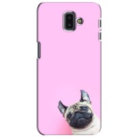Бампер для Samsung Galaxy J6 Plus, J6 Plus, J610 с картинкой "Песики" – Собака на розовом