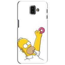 Чехол с Симпсонами для Samsung Galaxy J6 Plus, J6 Plus, J610 (VPrint) (Гомер с пончиком)