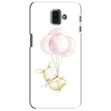 Силіконовий бампер з картинкою звірів для Samsung Galaxy J6 Plus, J6 Plus, J610 – Кролик та кульки