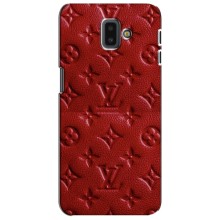Текстурный Чехол Louis Vuitton для Самсунг J6 Плюс (2018) (Красный ЛВ)