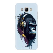 Чехол с Обезьянами Samsung Galaxy J7 2016 / J710 / J7108 - (AlphaPrint) (Горилла в наушниках)