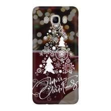Рождественские Чехлы для Samsung Galaxy J7 2016 / J710 / J7108 (VPrint) (Елочка узорная)
