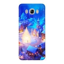 Рождественские Чехлы для Samsung Galaxy J7 2016 / J710 / J7108 (VPrint) (Рождественский город)