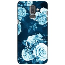 Чехлы (ART) Цветы на Samsung Galaxy J8-2018, J810 (VPrint) (Голубые Бутоны)