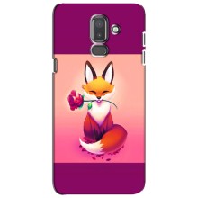 Чехлы с картинкой Лисички для Samsung Galaxy J8-2018, J810 (VPrint) (Лисичка с розочкой)