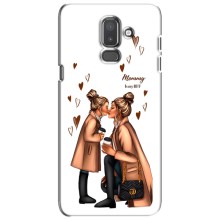 Чехол с печатью для Samsung Galaxy J8-2018, J810 - (Мама с ребенком) (AlphaPrint) – Дочка и мама