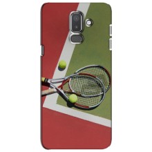 Чехлы с принтом Спортивная тематика для Samsung Galaxy J8-2018, J810 – Ракетки теннис