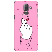 Чехол с принтом для Samsung Galaxy J8-2018, J810 (AlphaPrint - Знак сердечка) – Знак Love