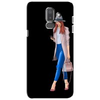 Чохол з картинкою Модні Дівчата Samsung Galaxy J8-2018, J810 (Дівчина з телефоном)