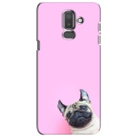 Бампер для Samsung Galaxy J8-2018, J810 с картинкой "Песики" (Собака на розовом)