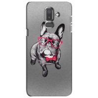 Чехол (ТПУ) Милые собачки для Samsung Galaxy J8-2018, J810 – Бульдог в очках