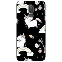 Чехол Unicorn на Samsung Galaxy J8-2018, J810 (Единорог с кофе)