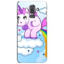 Чехол Unicorn на Samsung Galaxy J8-2018, J810 (Радуга единорожка)