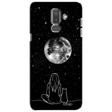 Чохол з малюнком кіт на Samsung Galaxy J8-2018, J810 – Дівчина з котом