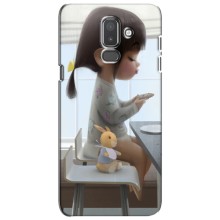 Девчачий Чехол для Samsung Galaxy J8-2018, J810 (Девочка с игрушкой)